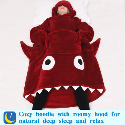 Shark Hoodie Blanket  Warm Home Animal Pajamas