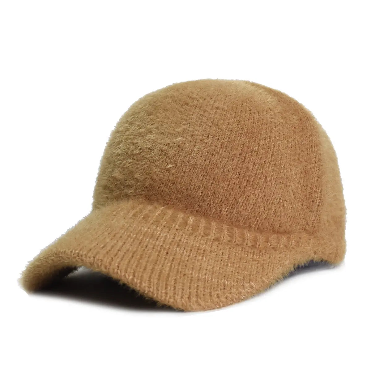 Korean Style Autumn And Winter Knitted Peaked Cap Warm All-match Thick Wool Hat Plush Solid Color Sweet Cool Casual Baseball Cap