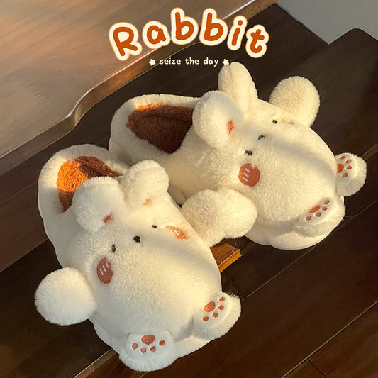 Cixi Cotton Slippers Women&#039;s Winter Bag With 2022 New Thick Bottom Cute Warm Two-wear Plush Cotton Slippers For Outer Wear