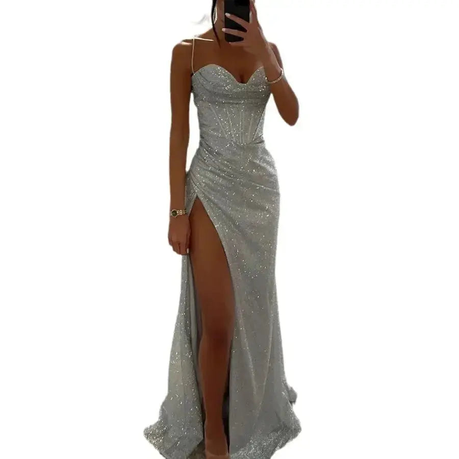 Cross-border Women Fashion Sexy Amazon European And American Temu Hot Dress Long Dress Banquet Evening Dress Dress