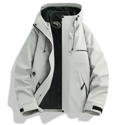 Graphene Outdoor Jacket For Men And Women, Three-in-one Windproof And Waterproof Hiking Hooded Mountaineering Jacket