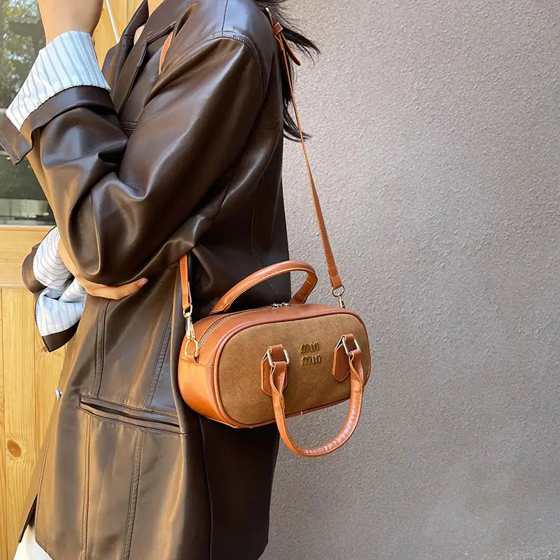 Women's Suede-Look PU Mini Top-Handle Crossbody Bag