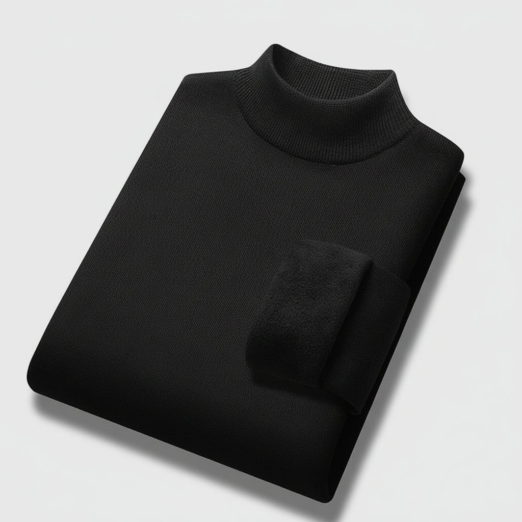 New Turtleneck Sweater Men's Loose Autumn And Winter Fleece-lined Thickened Sweater Korean Style Trendy Men's Undershirt
