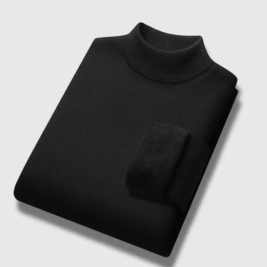 New Turtleneck Sweater Men's Loose Autumn And Winter Fleece-lined Thickened Sweater Korean Style Trendy Men's Undershirt