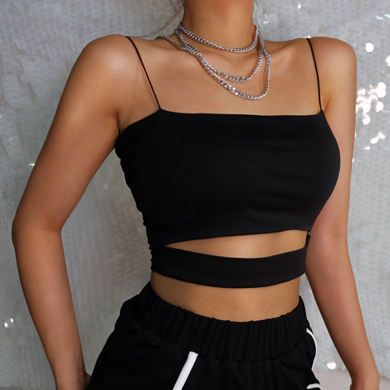 2021 Slim Base With Sexy Hollow Suspenders Fashion Vest Top Europe And America AliExpress Women&amp;#039;s Clothing