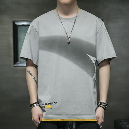 Graphic streetwear t-shirt available in multiple colors – featuring an abstract line design, text elements, soft breathable fabric, and stylish modern appeal.