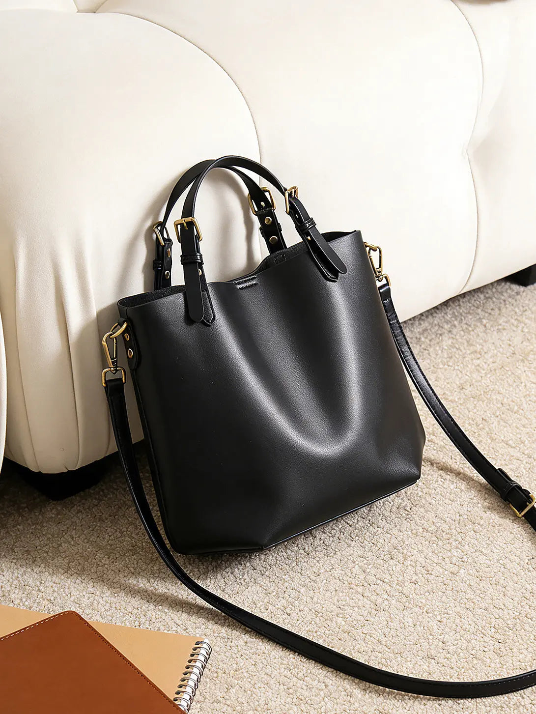 Women's Genuine Cowhide Leather Tote & Shoulder Bag