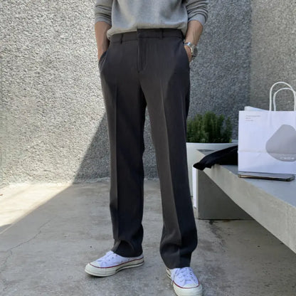 ASCLO Spring And Autumn New Small Trousers Men's Loose Casual Pants Korean Style Trendy Slim-fit Slimming All-match Straight Trousers