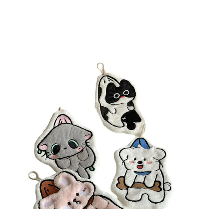 Cute Animal Hanging Hand Towel – Soft Plush Absorbent Bathroom Towel