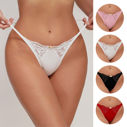 European Style Women&#039;s Comfortable Simple Sexy Seamless Lace Thong Panties Underwear