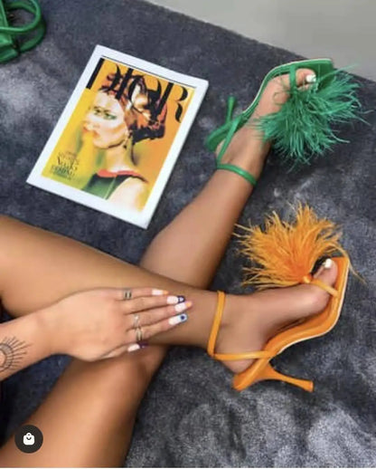 Kandee Feathered Heels