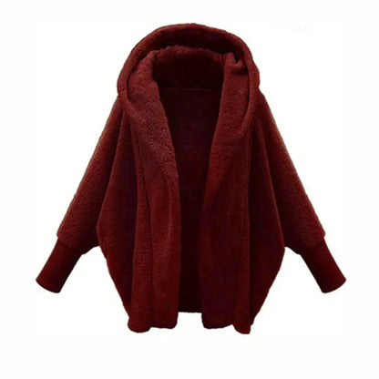 Aliexpress Wish Ebay2025 Autumn And Winter European And American Women's Clothing Solid Color Long-Sleeved Hooded Loose Plush Velvet Jacket For Women