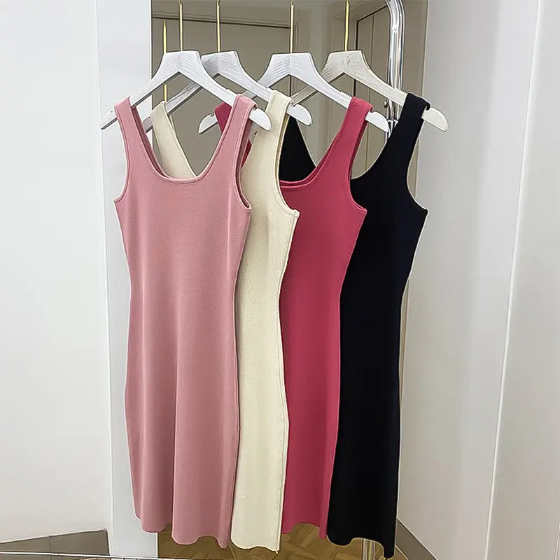 Polyester Sling Short Knitted Women's Dresses