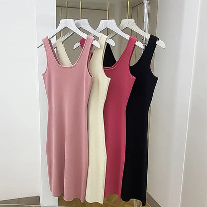 Polyester Sling Short Knitted Women's Dresses