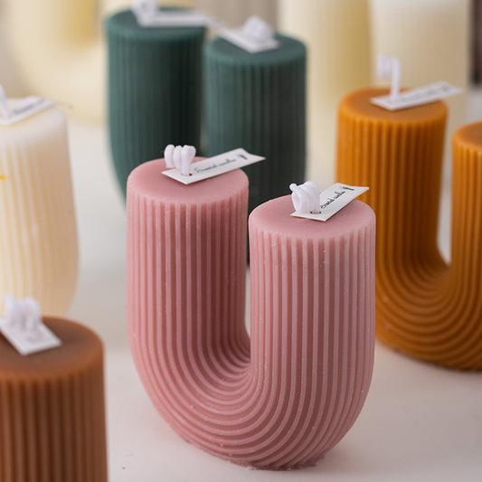 New Creative Geometric Column Wax Aromatherapy Candle Cross-border Ins Home Decoration Shooting Props Wedding Gift