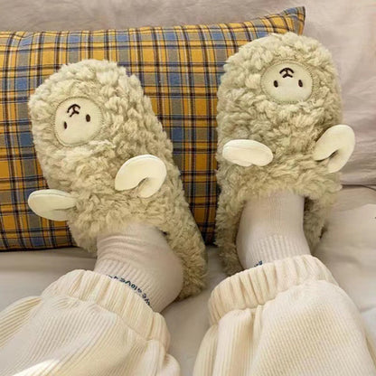 Cotton Slippers Bag With Women Autumn And Winter Indoor Home Couples Wear Cartoon Cute Thick Bottom Warm Cotton Shoes Men Winter