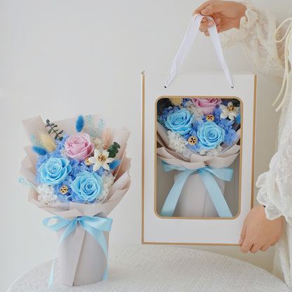 Blue Bouquet Immortal Bouquet Finished High Sense Bouquet Teacher's Day Gift Tanabata Gift