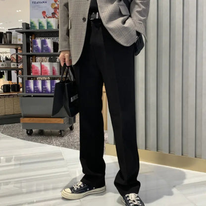 ASCLO Spring And Autumn New Small Trousers Men's Loose Casual Pants Korean Style Trendy Slim-fit Slimming All-match Straight Trousers