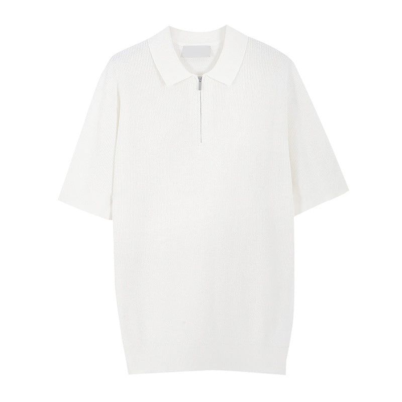 Texted Sweater Men&#039;s Short-sleeved Summer Breathable Korean-style All-match Fashionable