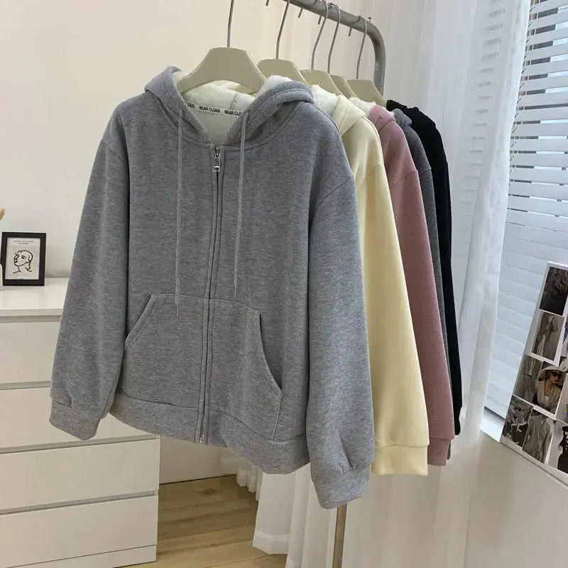 Fleece Hooded Sweater Women's Loose Casual
