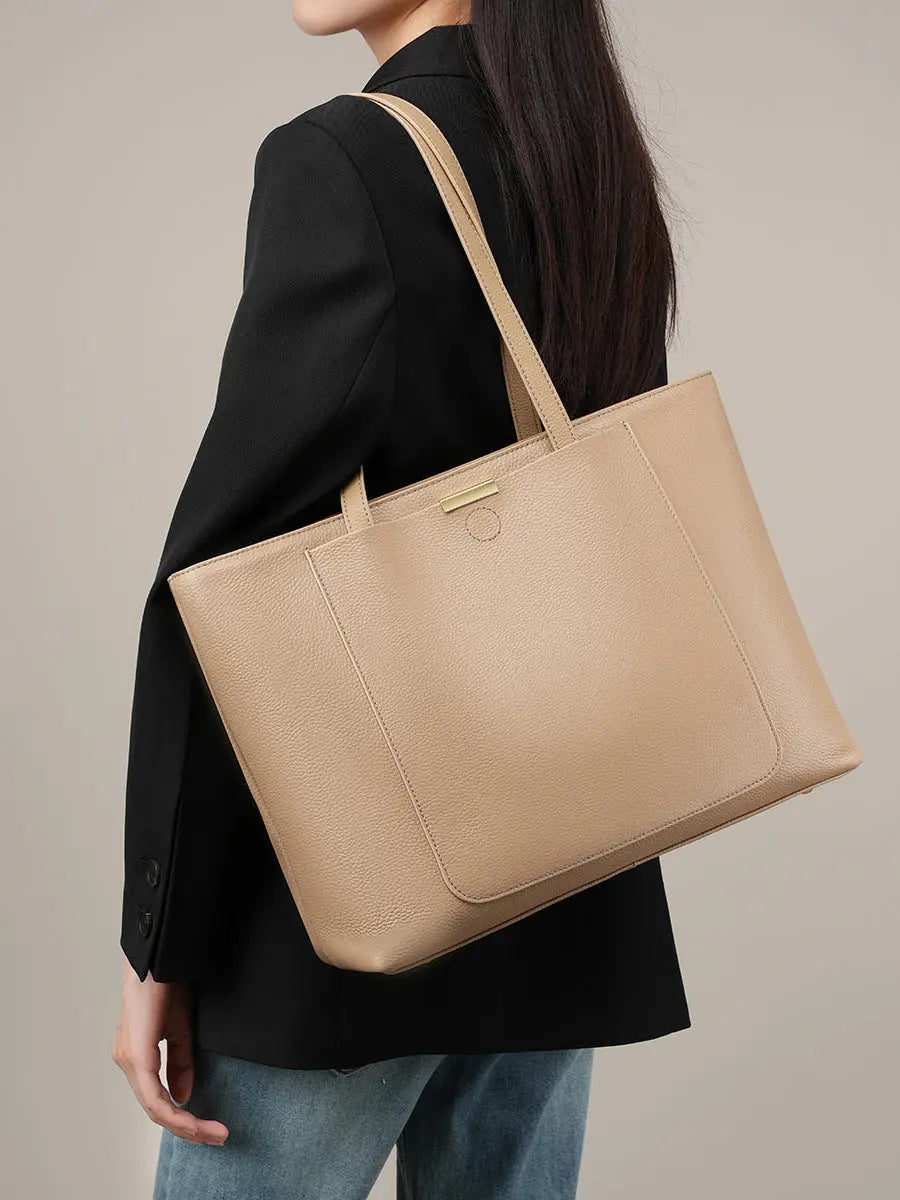 Women's Top-Grain Cowhide Leather Large Tote Bag