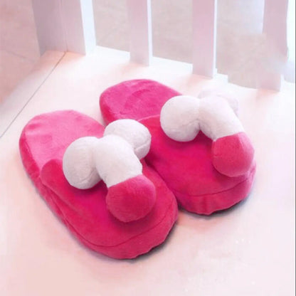Creative Funny Shape Cotton Slippers Sexy Fun Plush Flat Slippers