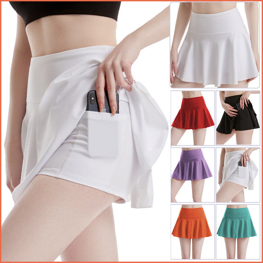 2022 Sigetu Yoga Culottes Women&#039;s Fitness Nude Anti-glare Tennis Short Skirt Lululemon The Same