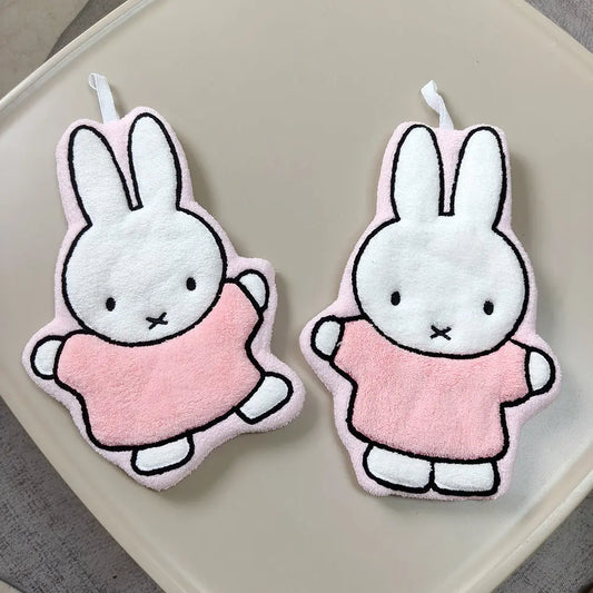 Cute Animal Hanging Hand Towel – Soft Absorbent Plush Bathroom & Kitchen Towel