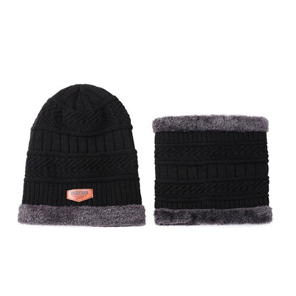 Hat Men&#039;s Winter Knitted Wool Hat Fleece-lined Thickened Korean Style Fashionable Warm Cold-proof Cycling Autumn And Winter Men&#039;s Cotton Hat