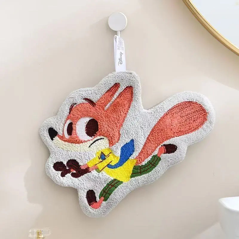 Cute Forest Friends Hanging Hand Towel – Soft Absorbent Plush Towel