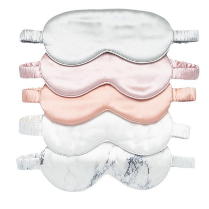 Double-sided Silk Eye Mask Silp Same Mulberry Silk Eye Mask 19mm Silk Embroidery Logo Cross-border In Stock Wholesale