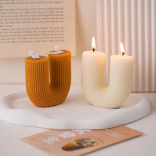 New Creative Geometric Column Wax Aromatherapy Candle Cross-border Ins Home Decoration Shooting Props Wedding Gift