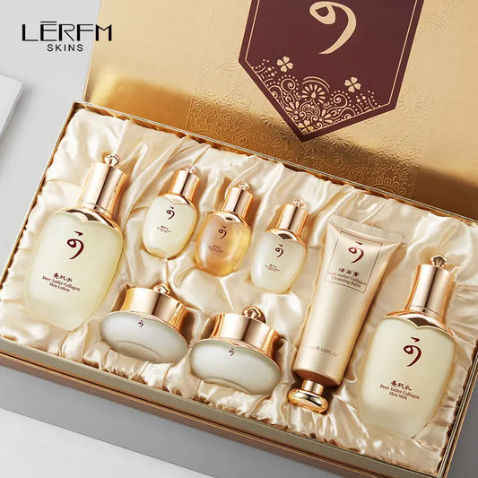 Lanifangke Deer Antler Eight-Piece Gift Box Hydrating And Moisturizing Facial Skin Care Product Set Beauty Salon Physical Store Wholesale