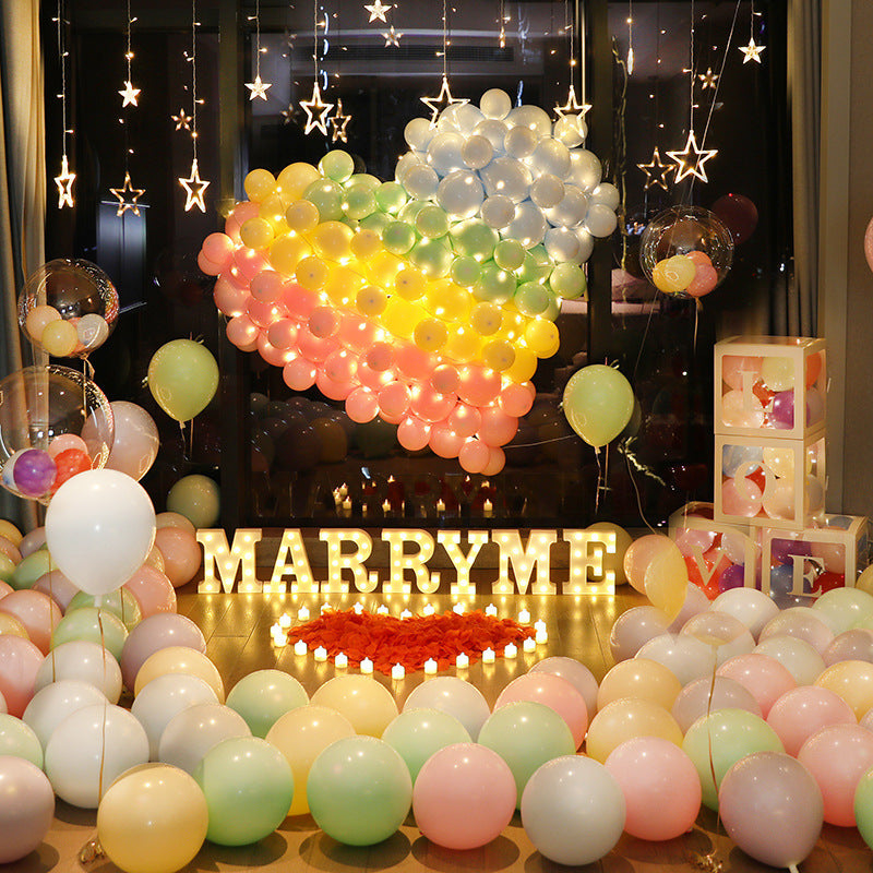 Tanabata Valentine's Day Marryme Letter Lamp Indoor Proposal Decorative Props Set Spot Wholesale