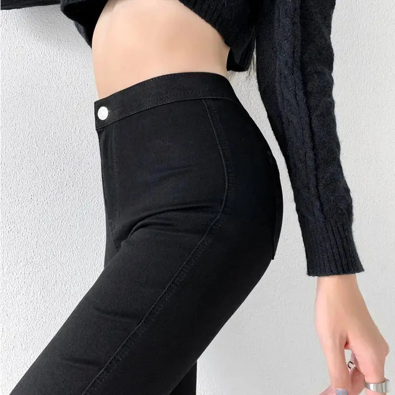 Classic European And American Jeans Women's 2021 Autumn High-waisted Tight-fitting Hip-lifting Pencil Pants Slim And Slim Pencil Pants