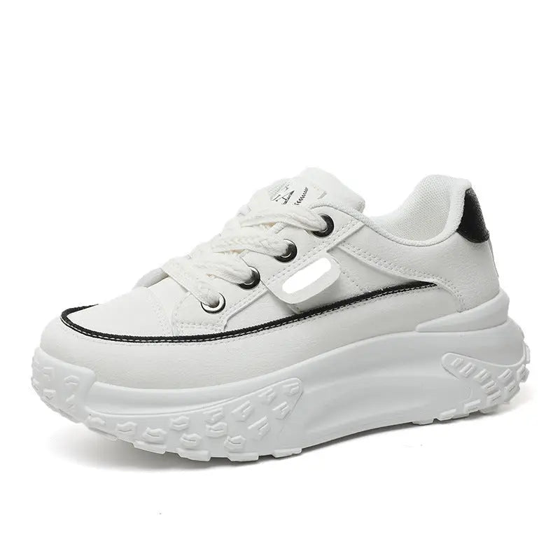 HY906 New Simple Women's Shoes 2023 Autumn Korean Style Breathable Heightened Platform Sports Casual Shoes Board Shoes For Students