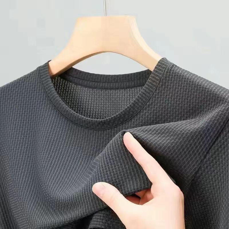 Premium shirt or t-shirt available in black, white, blue, khaki, green, and more – featuring a textured woven pattern, soft breathable fabric, and refined craftsmanship for stylish everyday wear.