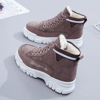 Women's Fleece-Lined Chunky High-Top Trainers