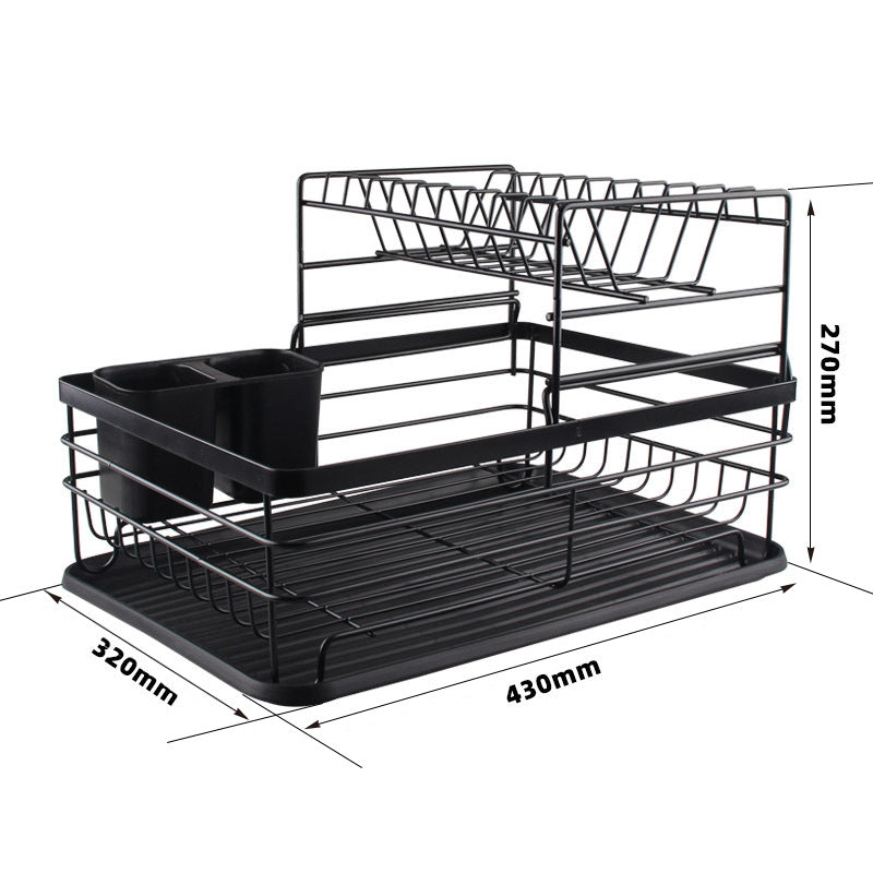 Wrought Iron Tableware Storage Dish Rack Multifunctional Kitchen Racks Large Capacity Drain Dish Rack