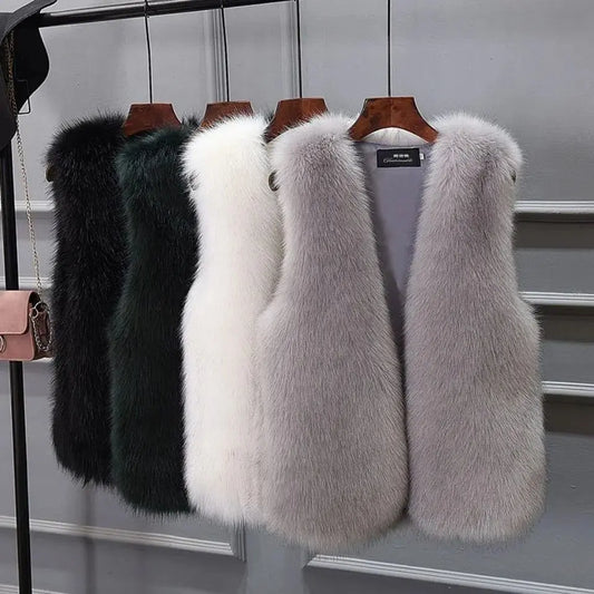 Women's Fluffy Faux-Fur-Look Longline Gilet