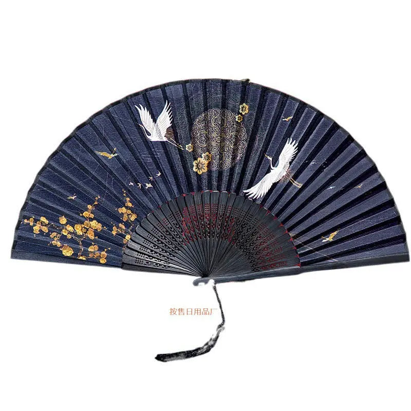 Chinese-Style Vintage Folding Fan For Women, Japanese Retro Small Classical Portable Summer Dance Fan