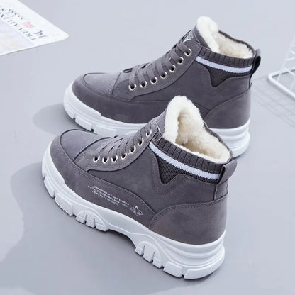 Women's Fleece-Lined Chunky High-Top Trainers