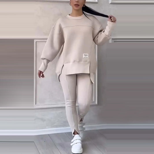 Women&#039;s Fashion Casual Printing Sweater Pants Suit