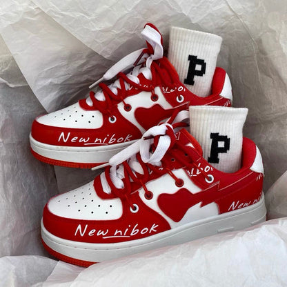 Klein Blue Niche Design Love Casual Sneakers Female Ins Hong Kong Style College Trend All-match Student Sneakers