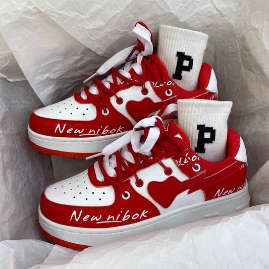 Klein Blue Niche Design Love Casual Sneakers Female Ins Hong Kong Style College Trend All-match Student Sneakers