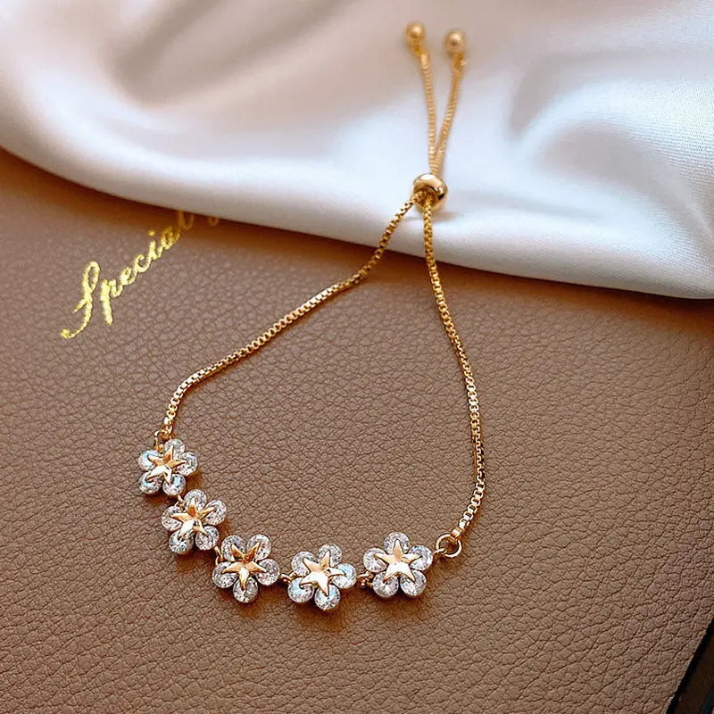 Adjustable Charm Bracelet for Women Elegant Crystal Bracelet