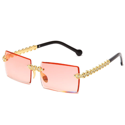 Spot Diamond Fashion Cut Edge Women&#039;s Sunglasses Street Shot Box Trend Sunglasses