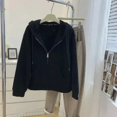 Fleece Hooded Sweater Women's Loose Casual