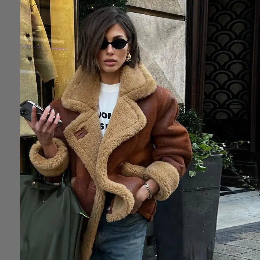 Women's Explosions Thickened Autumn And Winter Lamb Wool Warm Comfortable Casual Jacket