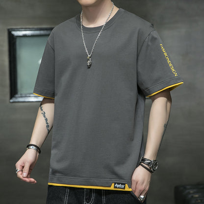 Graphic streetwear t-shirt available in multiple colors – featuring an abstract line design, text elements, soft breathable fabric, and stylish modern appeal.